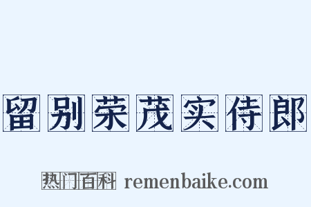 留别荣茂实侍郎是什么意思的图片
